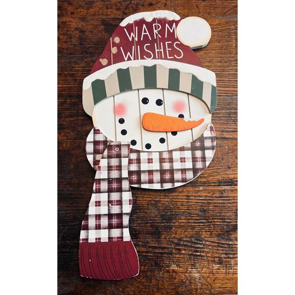 Lot of 5 Winter Snowman Wooden Signs - Picture 6 of 8